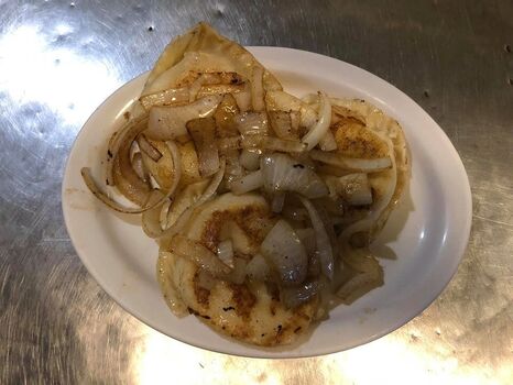 Cheese Pierogi’s w/sautéed onions at Jades Bar Restaurant in Depew, New York 14043